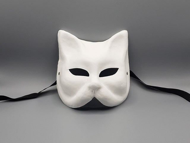 Gato Cat Plain White Blank Craft Traditional Venetian Masquerade DIY Mask