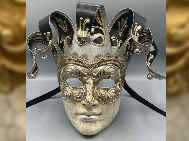 Máscara veneciana para hombre (negro/dorado), Negro/Oro