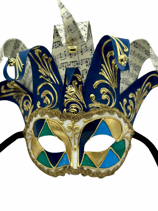 Masque vénitien Jolly en bleu - Masque Masqeurade pour homme