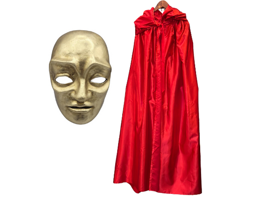 Set of eyes wide shut The priest mask and red cape - Halloween outfit - Masquerade outfit