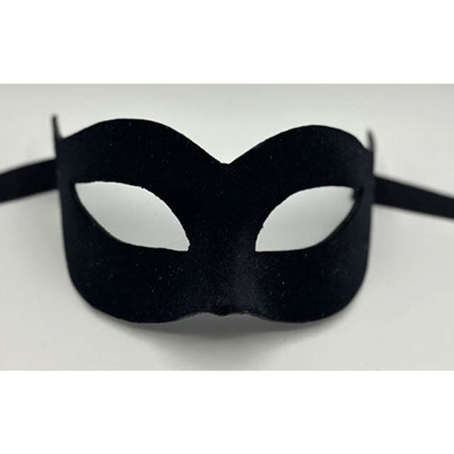 Masque recouvert de velours noir. Masque de mascarade noir pour femme.