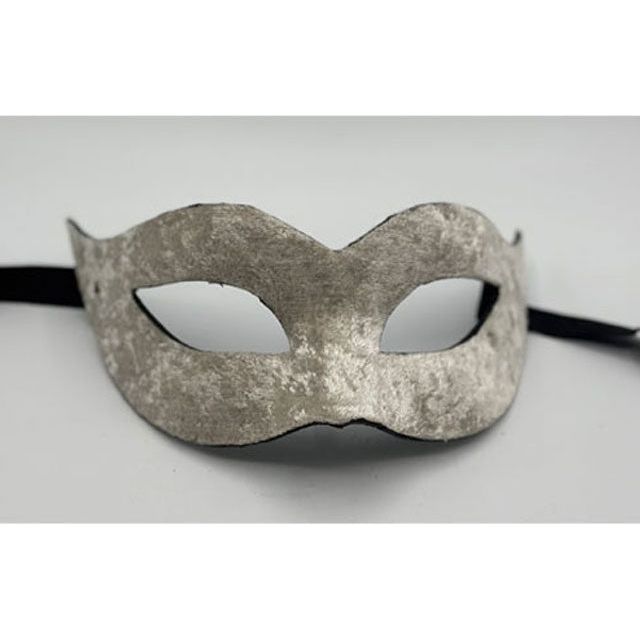 Mask covered with cream velvet. Masquerade mask for woman.