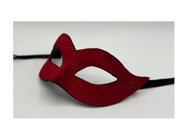 Mask covered with red velvet.