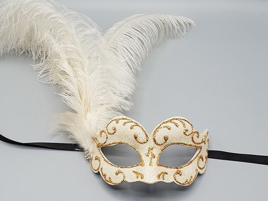 White Venetian Masks Feathers Venice Italy Bath Towel by William